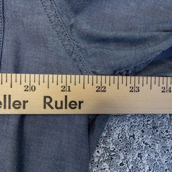 CARHARTT Mens Large Blue Button-up Short Sleeve Work Shirt Pocket workwear - Picture 6 of 11